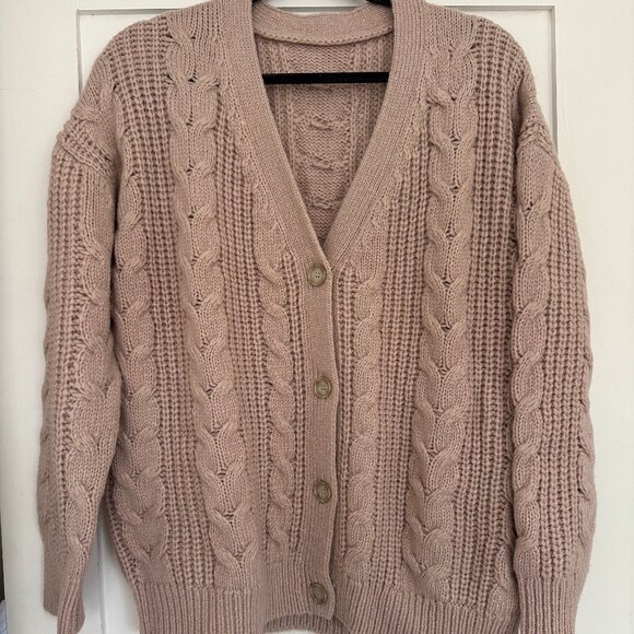 NWT Jenni Kayne Cable Cocoon Cardigan in Blush - Size XXS - Picture 2 of 8